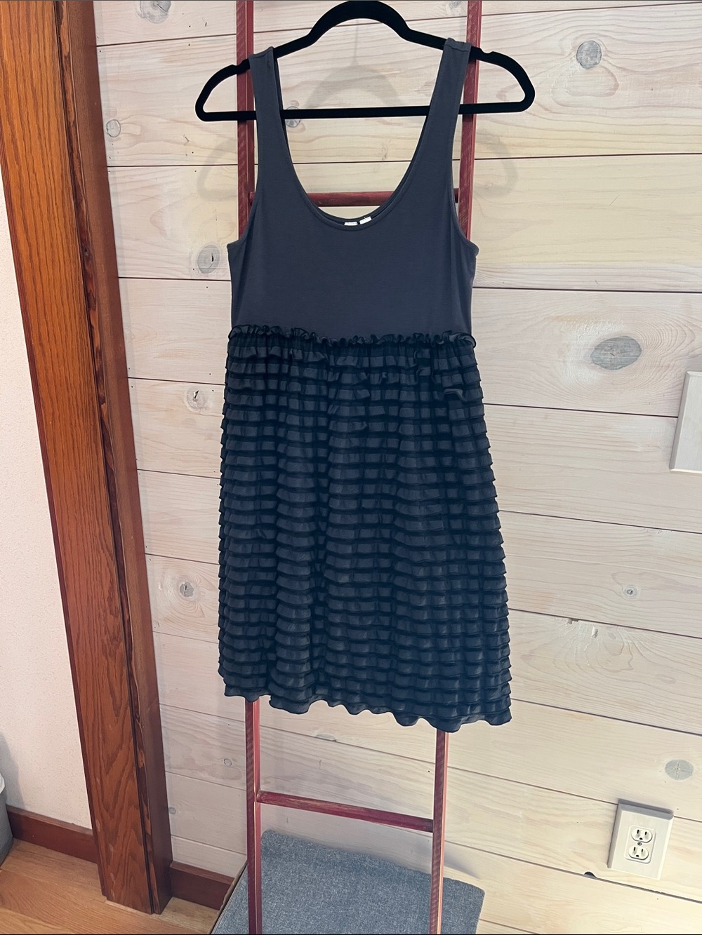 Black Ruffle Mini Dress - Women